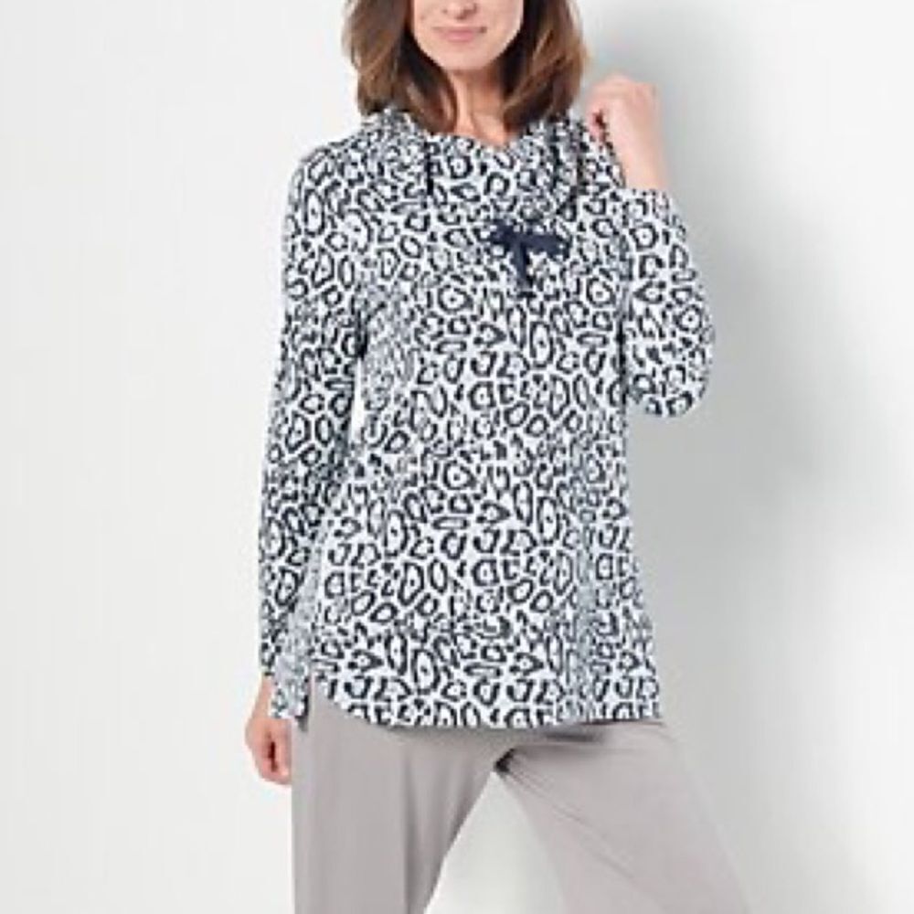 AnyBody Leopard French Terry Pullover